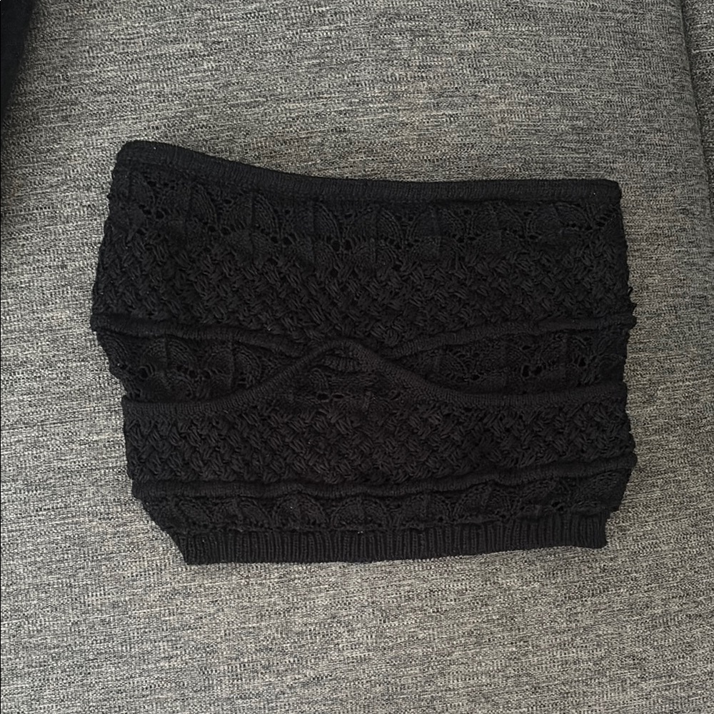 Black Knit Tube Top